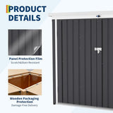 GarveeLife Outdoor Storage Shed, 80 Cu.Ft Outdoor Trash Can Storage Box with Lockable Door&Sloped Roof,Cabinet with Multi-Use Rust Prevention Galvanized Steel Enclosure for Yard, Garden, Patio GarveeLife