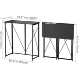 AIWOPET Folding Standing Desk, 39" Foldable Standing Desk, Collapsible Sit Stand Desk for Walking Pad Treadmill Home Office Living Room and Bedroom, 19.68" D x 39.37" W x 43.3" H, Black AIWOPET