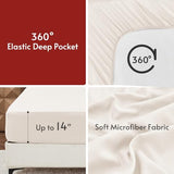 MUXHOMO 7 Pieces Full Comforter Set, Reversible Bed in a Bag Full Size, All Season Bedding Set with Comforter, Flat Sheet, Fitted Sheet, Pillowcases & Shams, Peacock Blue & Ivory MUXHOMO