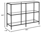 VASAGLE 39.4 Inch Console Table with 3 Shelves, Sofa Tables, Modern Entryway Table, Metal Frame, Tempered Glass Shelf, Entryway Living Room Bedroom, Classic Black and Transparent ULGT027B01 VASAGLE