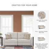 Signature Design by Ashley Danum Modern Tufted Manual Reclining Sofa with 2 Accent Pillows, Beige Signature Design by Ashley