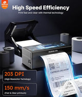 Rongta Bluetooth Shipping Label Printer, Wireless 4x6 Thermal Label Printer for Shipping Packages, Support Android, iPhone, Widely Used for Amazon, Ebay, Shopify, Etsy, UPS, Black