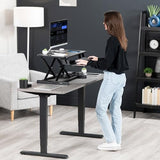 VIVO 26 inch Desk Converter, K Series, Height Adjustable Sit to Stand Riser, Dual Monitor and Laptop Workstation with Keyboard Tray, Black, DESK-V026KB VIVO