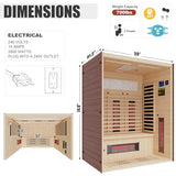 MEISSALIVVE Full Spectrum Sauna for Home, 2-3 Person Infrared Sauna with 7-Color Light Therapy & Bluetooth Speakers, Indoor Dry Heat Sauna with Red Light, Personal Luxury Spa for Home & Gym MEISSALIVVE