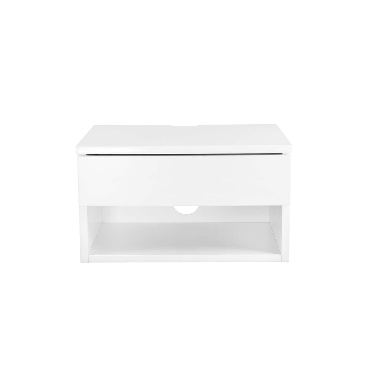 Nathan James Jackson Modern Floating Bedside Nightstand with Drawer, 1, White Nathan James