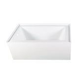 Kingston Brass VTAP603222L Aqua Eden 60-Inch Acrylic Alcove Tub with Left Hand Drain Hole, L 60" x W 32" x H 21-5/8"D, White Kingston Brass
