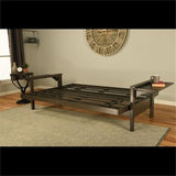 Kodiak Furniture Alamosa Wood Futon Set - Sofa Sleeper Frame with Mattress Included in Charcoal Gray Color Kodiak Furniture