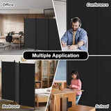 Kokorona 3 Panel Room Divider, 6FT Tall Folding Privacy Screen Wall Dividers, Portable Privacy Screen Freestanding Room Divider for Room Separation, Included - Cover Strips, Black, 102''W x 71''H Kokorona