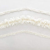 Bohemian Boho Chic Ivory Macrame Tufted Tassel 2 pc. Twin / Twin XL Size Bed Bedding Set Duvet Comforter Cover / Sham Solid Cream Textured Minimalist Off White Cotton Fringe Farmhouse Indie Dorm Teen KB & Me