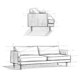 SIMPLIHOME Livingston 90-inch Wide Sofa in Mist Grey Woven-Blend Fabric, Handcrafted Mid-Century Modern Oversized 3-Seater Couch Sofa for Living Room or Family Room, Solid Wood Frame SIMPLIHOME