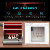 Falcon2 Pro S 40W Enclosed Laser Engraver with Air Assist, Built-in Camera, Class 1 Laser Cutter and Engraver Machine for Wood, Metal, Batch Prodcuction, Engraving Area 355 * 390mm CREALITY FALCON