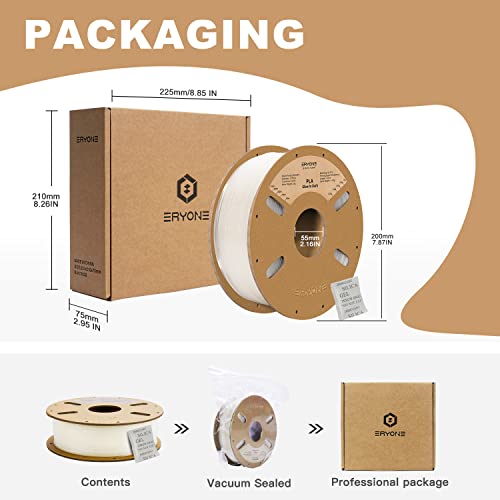 ERYONE Glow in The Dark Multicolor PLA Filament 3D Printer Filament Color Change 1.75mm +/-0.03mm 1kg (2.2lbs)/Spool, Glow Rainbow ERYONE