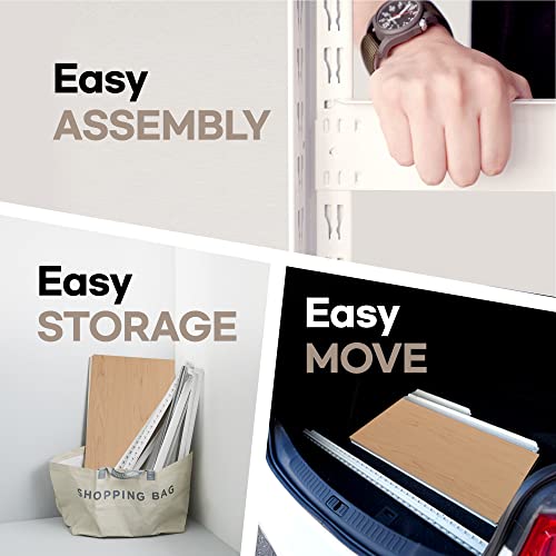 HOMEDANT House 5-Tier Laminated Boltless Metal Shelving Unit Adjustable Storage Utility Rack Heavy Duty Shelves Organization Multipurpose Shelf Kitchen Garage Pantry Closet 1Pack HOMEDANT