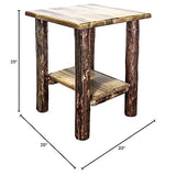 Montana Woodworks Log Nightstand with Shelf - Glacier Country Collection Montana Woodworks