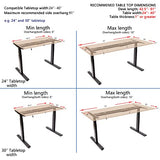 VWINDESK VJ201-S3 Electric Height Adjustable Sitting Standing Desk Frame Only/Sit Stand - Dual Motors 3 Segment Motorized Desk Base Only,Black VWINDESK