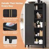 Zevemomo 70.87" H Metal Kitchen Pantry Cabinet, Freestanding Cupboard with 2 Doors and 4 Adjustable Shelves, Tall Metal Storage Cabinet for Kitchen, Bathroom, Dinning Room or Laundry Room （Black） Zevemomo