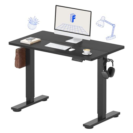 FLEXISPOT Standing Desk Electric Height Adjustable Desk with 40 x 24 Inch Splice Board, Home Office Computer Workstation, Black Top + Black Frame FLEXISPOT