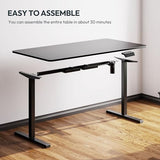 SANODESK Single Motor 2 Stage Electric Height Adjustable Standing Desk Frame Heavy Duty 176lbs Load Capacity for Home Office (Black Frame Only) SANODESK