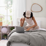 UGG Leonora Comforter Set with 1 Pillow Sham Lightweight Down Alternative Blanket Reversible All Season Washable and Hypoallergenic Bedding Set for College Dorm, Twin/Twin XL, Light Grey UGG