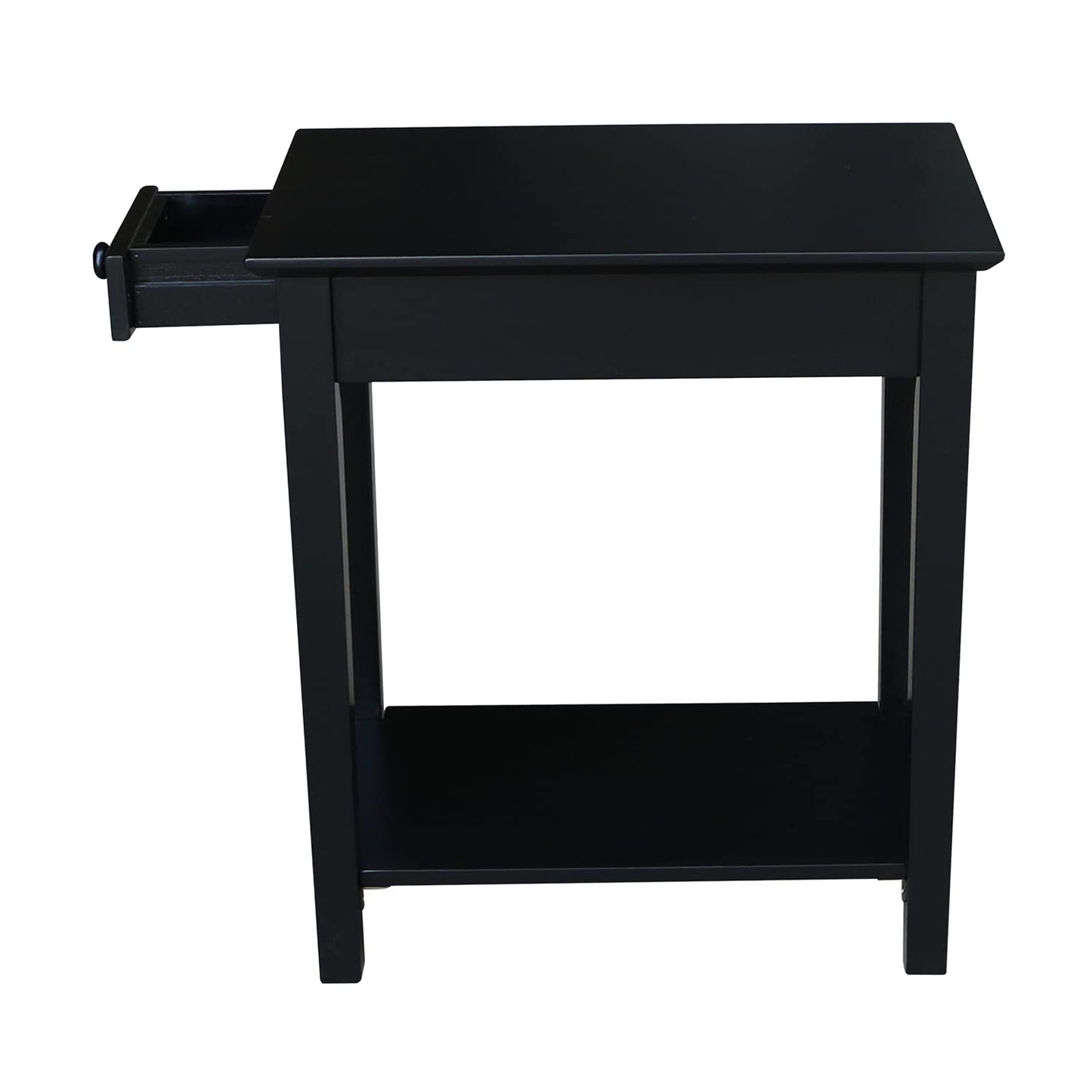 IC International Concepts International Concepts Narrow End Table, Black - WoodArtSupply