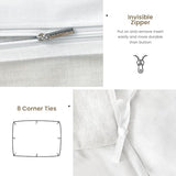 Style Quarters Dahlia Lane 3pc Duvet Cover Set - Multi-Color Floral Stems with White Leafy Silhouettes - 100% Cotton - Machine Washable - Includes 1 Duvet Cover + 2 Shams (Queen) SO OQ STYLE QUARTERS