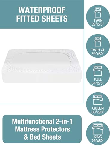Bedecor Queen Waterproof Mattress Protector,Pee and Liquid Proof Cover for Pets, Elderly, and Incontinence, Fitted Deep Pocket for 9-18 Inch Deep Bedecor