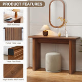 RUSTYER Fluted Entryway Console Table, Wooden Rectangular Sofa Table for Entrance, Narrow Wood Entryway Small Long Entry Table for Hallway, Living Room (Walnut) RUSTYER