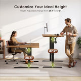 OffiGo Electric L Shaped Standing Desk, 55 Inches Height Adjustable Table, Reversiable Corner Stand Up Desk, Lifting Computer Table for Home Office, Computer Workstation, Rustic Brown OffiGo
