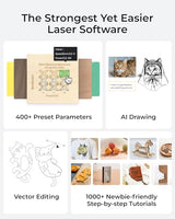 xTool S1 40W Laser Cutter and Engraver Machine, with Auto Conveyor Feeder, 118'' Long Crafts, 600mm/s Speed, Laser Engraver for Tumblers Wood and Metal, Acrylic, etc. - Deluxe Bundle xTool