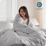 Bare Home Bedding Duvet Cover King Size - Premium 1800 Super Soft Collection - Lightweight, Cooling - Soft Breathable Bedding Duvet Cover (King, Light Grey) Bare Home