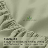 Extra Deep King Fitted Sheet - Hotel Luxury Single Fitted Sheet Only - Easily Fits 18 inch to 24 inch Mattress - Extra Deep Pockets - 100% Egyptian Cotton - Breathable, Bottom Sheets - Sage Solid MD Home Decore
