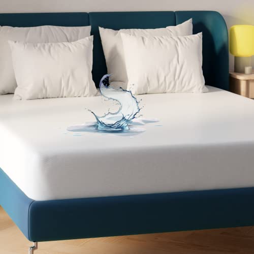 Niagara Waterproof Mattress Protector Queen 60x80 Cover Deep Pocket Breathable Noiseless 8-20Inches Bed Smooth Jersey Mattress Pad Cover Fully Ultra Thin Polyester Niagara Sleep Solution