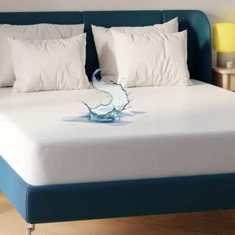 Niagara Waterproof Mattress Protector Queen 60x80 Cover Deep Pocket Breathable Noiseless 8-20Inches Bed Smooth Jersey Mattress Pad Cover Fully Ultra Thin Polyester Niagara Sleep Solution
