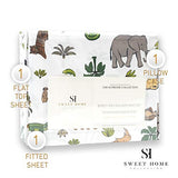 1500 Supreme Kids Bed Sheet Collection - Fun Colorful and Comfortable Boys and Girls Toddler Sheet Sets - Deep Pocket Wrinkle Free Soft and Cozy Bedding - Twin, Wild Animal Sweet Home Collection