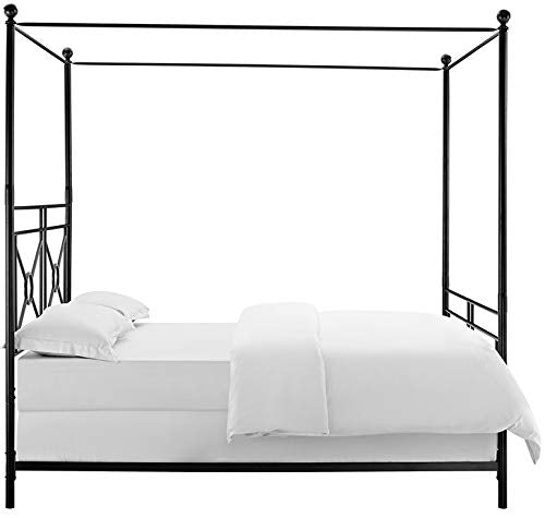 Crosley Furniture Montgomery Canopy Bed Set, Black, Queen Crosley Furniture