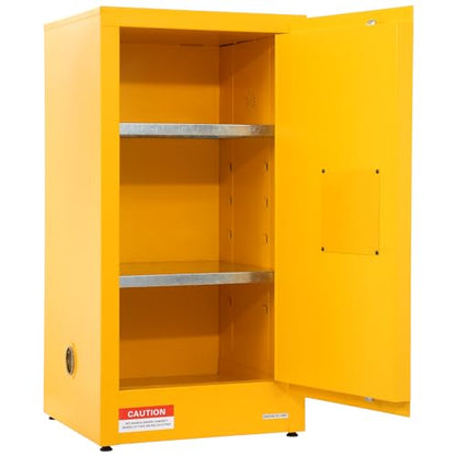 VEVOR Flammable Storage Cabinet, 16 Gal Capacity, Made of Cold-Rolled Steel, Measures 18 x 18 x 35.4 inches, Single Door, Explosion-Resistant, Meets NFPA Code 30 and OSHA Standards