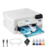EPSON SureColor F170 Dye-Sublimation Printer (C11CJ80201) Bundle with Ethernet Cable, USB Cable, Fiber Cloth