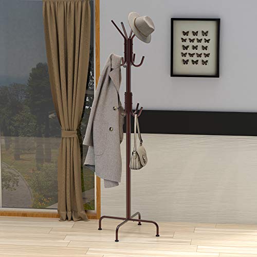 Simple Houseware Standing Coat and Hat Hanger Organizer Rack, Bronze Simple Houseware