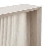 Henn&Hart 56" Fluted Wooden Rectangular Console Table Ribbed Entryway Table, Sofa Table for Entryway, Living Room, Couch, Hallway, or Office, Beech White Henn&Hart