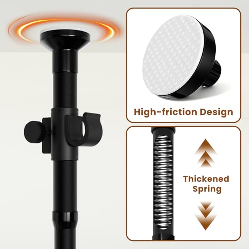Gonnrly Room Divider Tension Rod No Drill, Adjustable 35-100" W x 43-120" H Freestanding Pole for Privacy,Room Divider Curtains,Black gonnrly