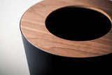 Yamazaki Home Trash Can - Small Modern Home Wastebasket for Bathroom Kitchen office Steel + Wood One Size Walnut YAMAZAKI