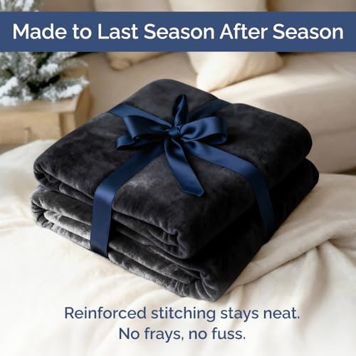 Ultra Soft Fleece Blanket King Size - Flannel Fleece Luxury King Blanket - Lightweight for Couch Bed Chair - Thick, Warm and Breathable - All Season Cozy Fuzzy, Anti-Static Microplush Bedding, Black CGK Unlimited