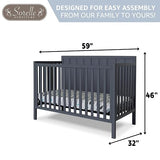 Sorelle Furniture Essex Crib Classic 4-in-1 Convertible Crib, Made of Wood, Non-Toxic Finish, Wooden Baby Bed, Toddler Bed, Child’s Daybed and Full-Size Bed, Nursery Furniture-Midnight Sorelle