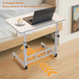 MilleLoom Small Standing Desk with Wheels, Portable Standing Desk Adjustable Height, Small Computer Desk Rolling Desks, Portable Laptop Standing Table for Home Office Study Bedroom White MilleLoom