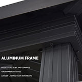 PURPLE LEAF 6.5' X 10' Hardtop Grill Gazebo for Patio Permanent Aluminum Barbeque Shelter Gazebo Canopy with Ceiling Hook and Shelves Double Tiered Grey Outdoor BBQ Gazebo PURPLE LEAF