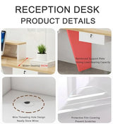 L Shaped Reception Desk with LED Light, Modern Front Desk Counter with Drawers & Storage Cabinets,Checkout Counter for Office Lobby, Salon, Spa & Retail Store (A-Right, L 180cm/70in) Generic