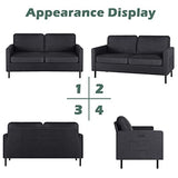 STHOUYN 56" W Fabric Loveseat Sofa with 2 USB, Small Couches for Living Room, Bedroom, Office, Easy Assembly & Comfy Cushion, Dark Grey STHOUYN