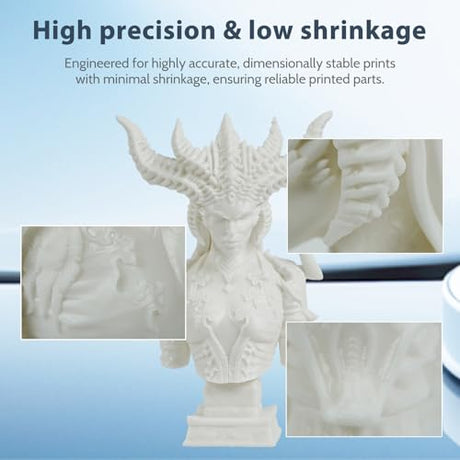 FUNCRECOL 3D Printer Resin, 16K Upgraded Standard Photopolymer Resin, 405nm Fast UV-Curing Low Odor High Precision 3D Printing Resin for LCD/DLP/MSLA 3D Printer, 16K White 1000g FUNCRECOL