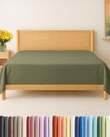 Queen Size Flat Sheet - Hotel Quality Top Flat Bed Sheet Only - Ultra-Soft, Breathable & Cooling - Fade & Wrinkle Free - Easy-Care, Stain & Shrink Resistant Bedding - Easy-Fit & Oeko-Tex - Sage Green CGK Unlimited