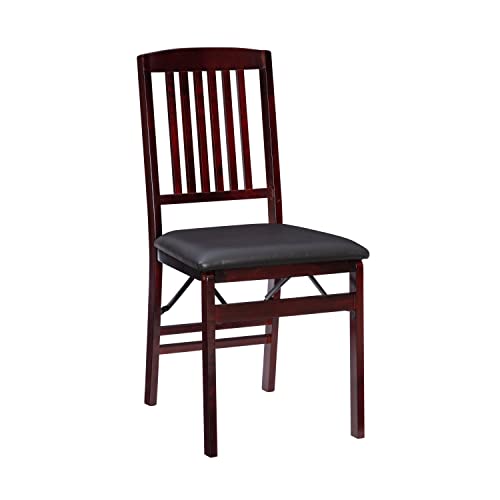 Linon Darwin Mission Back Folding Chair in a Set of Two, Espresso Linon